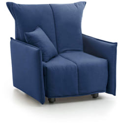 Talamo Italia - Poltrona Atlantis, Divano singolo, Poltrona soggiorno apertura a carrello, Braccioli standard, 100% Made in Italy, Cm 110x90h85, Blu