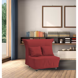 Divano Letto Andreou, Divano singolo, Made in Italy, Poltrona soggiorno con apertura a carrello, in tessuto imbottito, con cu ...