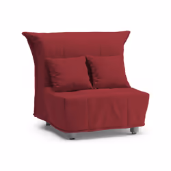 Divano Letto Andreou, Divano singolo, Made in Italy, Poltrona soggiorno con apertura a carrello, in tessuto imbottito, con cuscini inclusi, cm 85x90h85, colore Rosso