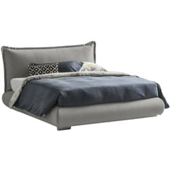 Talamo Italia - Letto matrimoniale Geras, Letto contenitore con rivestimento e testata in tessuto, 100% Made in Italy, Apertura frontale, adatto per