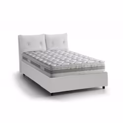 Letto piazza e mezza Rubino, Letto contenitore con rivestimento in ecopelle, Made in Italy, Apertura frontale, adatto per materasso cm 120x190, Bianco - Vista aggiuntiva 4