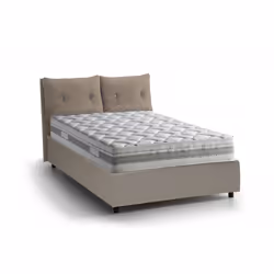 Letto piazza e mezza Rubino, Letto contenitore con rivestimento in ecopelle, Made in Italy, Apertura frontale, adatto per materasso cm 120x190, Tortora - Vista aggiuntiva 4