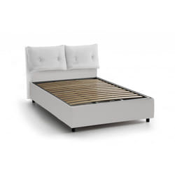 Talamo Italia - Letto singolo Ildegarda, Letto contenitore con rivestimento in ecopelle, 100% Made in Italy, Apertura frontale, adatto per materasso
