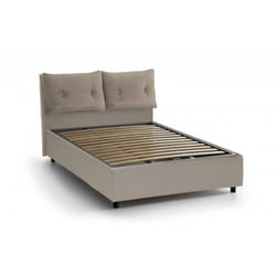 Talamo Italia - Letto singolo Ildegarda, Letto contenitore con rivestimento in ecopelle, 100% Made in Italy, Apertura frontale, adatto per materasso