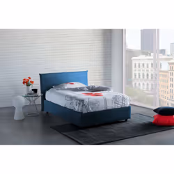 Letto piazza e mezza Alush, Letto contenitore con rivestimento in tessuto, Made in Italy, Apertura frontale, con materasso cm ...