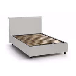 LETTO PIAZZA E MEZZA - Letto contenitore con rivestimento in ecopelle, 100% Made in Italy, Apertura frontale, adatto per mate ...