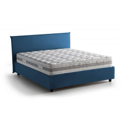 Talamo Italia - Letto alla francese Aros, Letto contenitore in tessuto, Apertura frontale, con materasso Cm 140x200 incluso, 100% Made in Italy, Blu