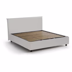 LETTO MATRIMONIALE - Letto contenitore con rivestimento in ecopelle, 100% Made in Italy, Apertura frontale, adatto per matera ...