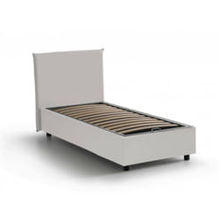Talamo Italia - Letto singolo Asio, Letto contenitore con rivestimento in ecopelle, 100% Made in Italy, Apertura frontale, adatto per materasso Cm