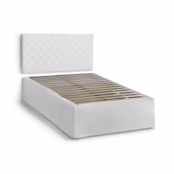 LETTO PIAZZA E MEZZA - Set testata in ecopelle con rete ortopedica e mantovana, 100% Made in Italy, adatto a materasso da Cm ...