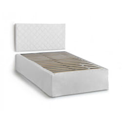 Talamo Italia - Letto piazza e mezza Anas, Set testata in ecopelle con rete ortopedica e mantovana, 100% Made in Italy, adatto a materasso da Cm