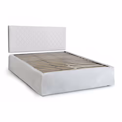LETTO MATRIMONIALE - Set testata in ecopelle con rete ortopedica e mantovana, 100% Made in Italy, adatta a materasso da Cm 16 ...