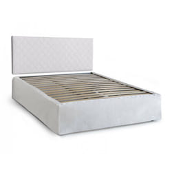 Talamo Italia - Letto matrimoniale Alfredo, Set testata in ecopelle con rete ortopedica e mantovana, 100% Made in Italy, adatta a materasso da Cm