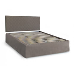 Talamo Italia - Letto matrimoniale Alfredo, Set testata in ecopelle con rete ortopedica e mantovana, 100% Made in Italy, adatta a materasso da Cm