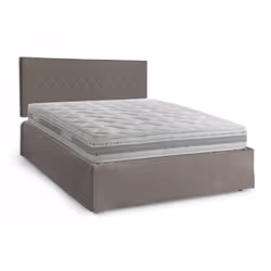 LETTO MATRIMONIALE - Set testata in ecopelle con rete ortopedica e mantovana, 100% Made in Italy, con materasso incluso, Cm 1 ...