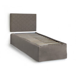 Talamo Italia - Letto singolo Accu, Set testata in ecopelle con rete ortopedica e mantovana, 100% Made in Italy, adatta a letto Singolo, per