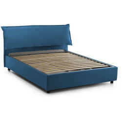 Talamo Italia - Letto matrimoniale Andyymion, Letto contenitore sfoderabile con testiera e giroletto contenitore imbottiti, 100% Made in Italy,
