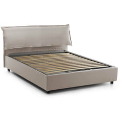 Talamo Italia - Letto matrimoniale Andyymion, Letto contenitore sfoderabile con testiera e giroletto contenitore imbottiti, 100% Made in Italy,