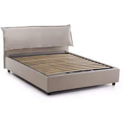 LETTO MATRIMONIALE - Letto contenitore sfoderabile con testiera e giroletto contenitore imbottiti, 100% Made in Italy, adatto ...