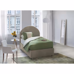 Letto singolo Egle, Letto contenitore con rivestimento in tessuto, Made in Italy, Apertura frontale, con materasso cm 80x190  ...