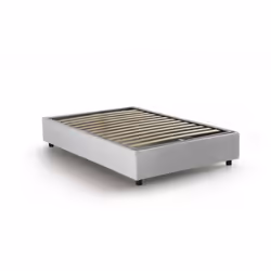 Letto piazza e mezza Asid, Letto contenitore con rivestimento in tessuto, Made in Italy, Apertura frontale, adatto per materasso cm 120x190, Bianco