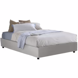LETTO PIAZZA E MEZZA - Letto contenitore con rivestimento in ecopelle, 100% Made in Italy, Apertura laterale, adatto per mate ...