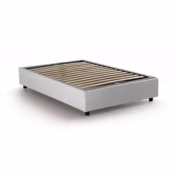 LETTO PIAZZA E MEZZA - Letto contenitore con rivestimento in tessuto, 100% Made in Italy, Apertura frontale, adatto per mater ...