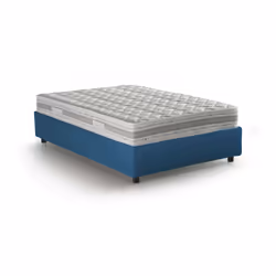 Letto piazza e mezza Abici, Letto contenitore con rivestimento in tessuto, Made in Italy, Apertura frontale, con materasso cm 120x200 incluso, Blu