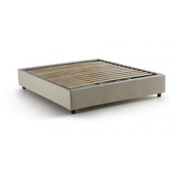 Talamo Italia - Letto alla francese Arvic, Letto contenitore in tessuto, Apertura frontale, adatto per materasso Cm 140x200, 100% Made in Italy, Beige