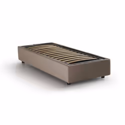 LETTO SINGOLO - Letto contenitore con rivestimento in tessuto, 100% Made in Italy, Apertura frontale, adatto per materasso Cm ...