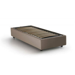 Talamo Italia - Letto singolo Aquolina, Letto contenitore con rivestimento in tessuto, 100% Made in Italy, Apertura frontale, adatto per materasso Cm