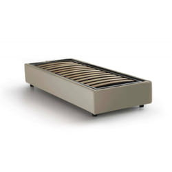 Talamo Italia - Letto singolo Adoxa, Letto contenitore con rivestimento in tessuto, 100% Made in Italy, Apertura laterale, adatto per materasso Cm