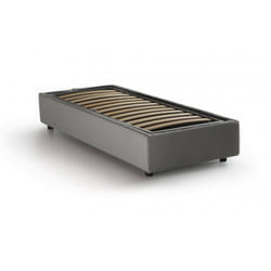Talamo Italia - Letto singolo Adoxa, Letto contenitore con rivestimento in tessuto, 100% Made in Italy, Apertura laterale, adatto per materasso Cm