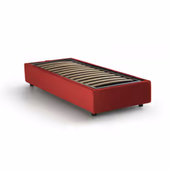 LETTO SINGOLO - Letto contenitore con rivestimento in tessuto, 100% Made in Italy, Apertura laterale, adatto per materasso Cm ...