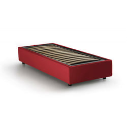 Talamo Italia - Letto singolo Adoxa, Letto contenitore con rivestimento in tessuto, 100% Made in Italy, Apertura laterale, adatto per materasso Cm