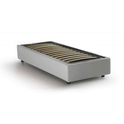 Talamo Italia - Letto singolo Artesh, Letto contenitore con rivestimento in ecopelle, 100% Made in Italy, Apertura frontale, adatto per materasso Cm