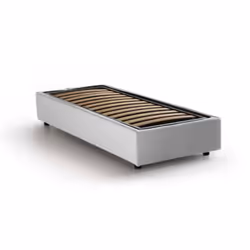 LETTO SINGOLO - Letto contenitore con rivestimento in tessuto, 100% Made in Italy, Apertura frontale, adatto per materasso Cm ...