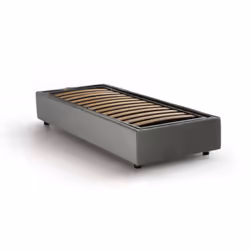 LETTO SINGOLO - Letto contenitore con rivestimento in tessuto, 100% Made in Italy, Apertura frontale, adatto per materasso Cm ...