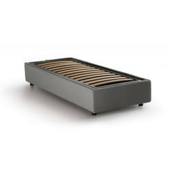 Talamo Italia - Letto singolo Acetico, Letto contenitore con rivestimento in tessuto, 100% Made in Italy, Apertura frontale, adatto per materasso Cm