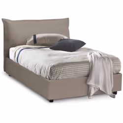 LETTO PIAZZA E MEZZA - Letto contenitore con rivestimento in ecopelle, 100% Made in Italy, Apertura frontale, adatto per mate ...