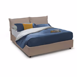 LETTO ALLA FRANCESE - Letto contenitore con rivestimento in ecopelle, adatto per materasso Cm 140x190, 100% Made in Italy, To ...