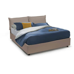 Talamo Italia - Letto alla francese Amelh, Letto contenitore con rivestimento in ecopelle, adatto per materasso Cm 140x190, 100% Made in Italy,