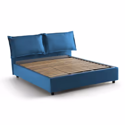 LETTO ALLA FRANCESE - Letto contenitore in tessuto, Apertura frontale, adatto per materasso Cm 140x200, 100% Made in Italy, B ...