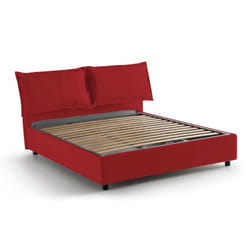 Talamo Italia - Letto alla francese Agalo, Letto contenitore in tessuto, Apertura frontale, adatto per materasso Cm 140x200, 100% Made in Italy, Rosso