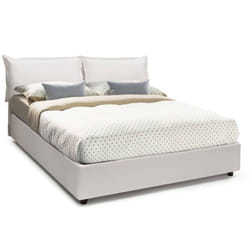 Talamo Italia - Letto matrimoniale Viburno, Letto contenitore con rivestimento in ecopelle, 100% Made in Italy, Apertura frontale, adatto per