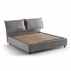 LETTO MATRIMONIALE - Letto contenitore con rivestimento in tessuto, 100% Made in Italy, Apertura frontale, adatto per materas ...