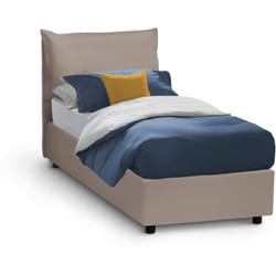 Talamo Italia - Letto singolo Alistair, Letto contenitore con rivestimento in ecopelle, 100% Made in Italy, Apertura frontale, adatto per materasso