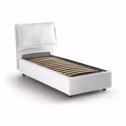 LETTO SINGOLO - Letto contenitore con rivestimento in tessuto, 100% Made in Italy, Apertura frontale, adatto per materasso Cm ...