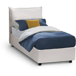 Talamo Italia - Letto singolo Adet, Letto contenitore con rivestimento in ecopelle, 100% Made in Italy, Apertura frontale, adatto per materasso Cm