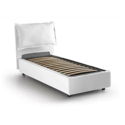 Talamo Italia - Letto singolo Aigor, Letto contenitore con rivestimento in tessuto, 100% Made in Italy, Apertura frontale, adatto per materasso Cm